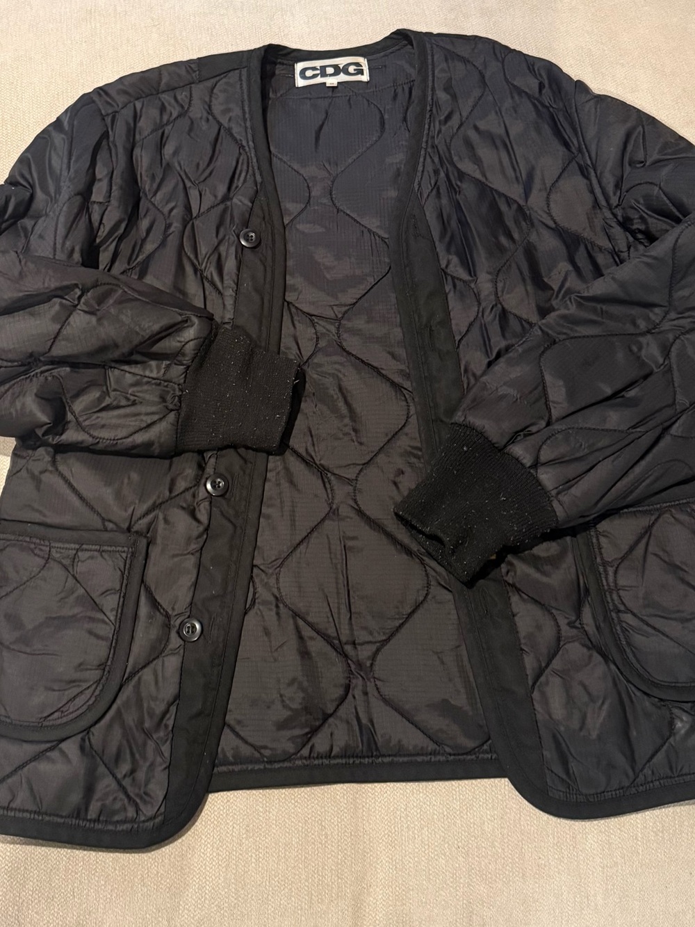 Comme des Garçons Men's Black Quilted Lightweight Jacket